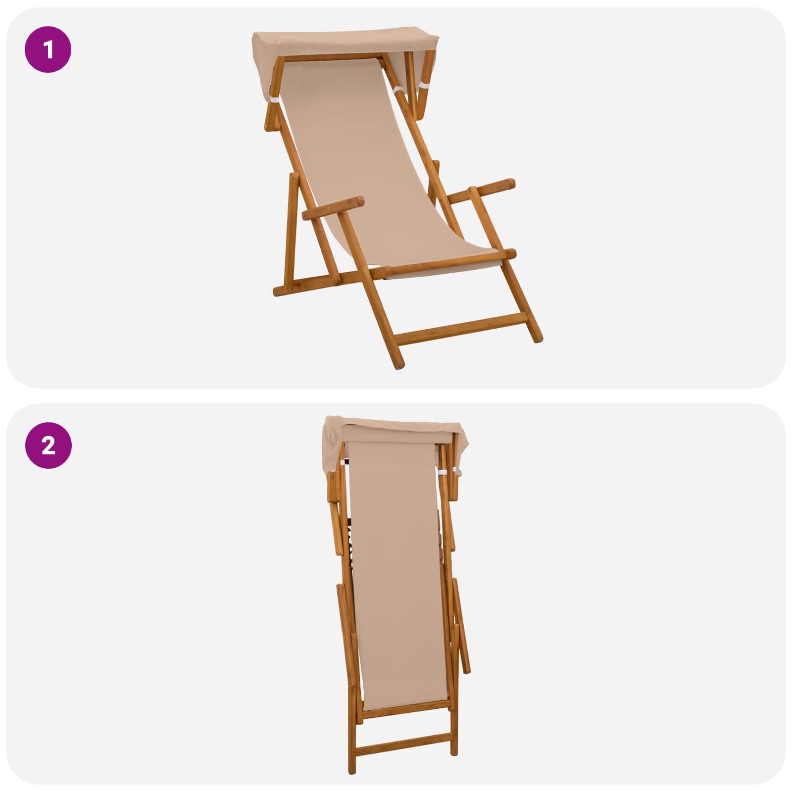 Fengshui Leżak 3 pozycje, lite drewno eukaliptusowe, kolor taupe