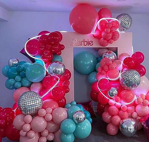 Image of KALOR 10 Inch Hot Pink Balloons, 100 Pcs Latex Helium Balloons for Kid's Birthday Party Baby Shower Wedding Graduation Graduation Party Decorations