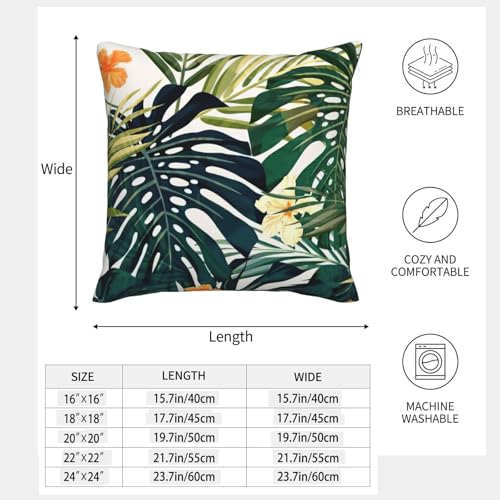 Housse de coussin palmier tropical EdWal décorative lit et canapé
