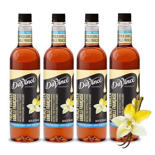 Image of DaVinci Gourmet Sugar-Free French Vanilla Syrup, 25.4 Fl Oz (Pack of 4)