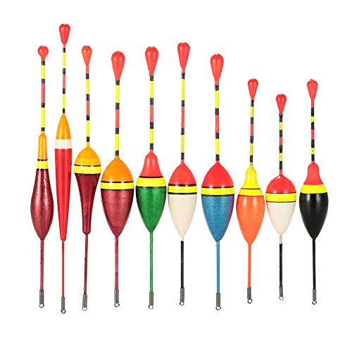 Andoer Conjunto de flutuadores de pesca flutuantes leves multifuncionais 10 unidades Flutuante Bite