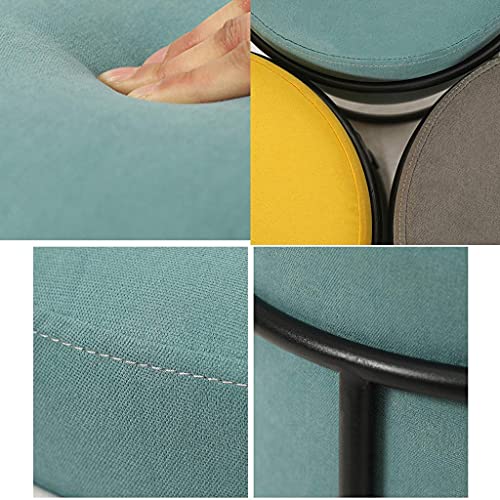 Taburete de tela de algodón nórdico ideal para tu recibidor moderno azul 7