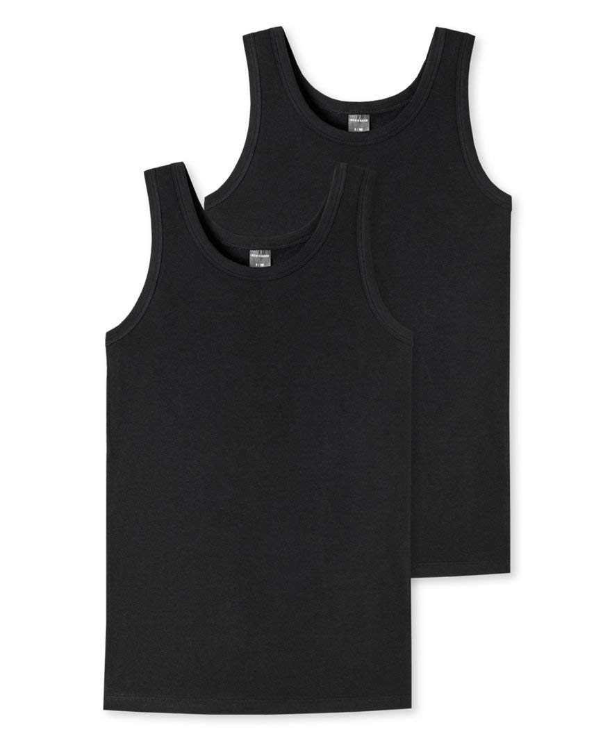 Schiesser 173538 Lot de 6 maillots de corps 95/5 - Noir - 10 ans