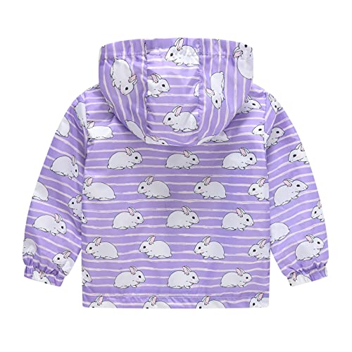Toddler Boys Girls Cartoon Print Zip Jacket Hooded Trench Lightweight Kids Coats Windbreaker Casual Outdoor Outerwear (White, 2-3 Years)2