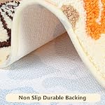 QJHOMO Coastal Bathroom Rugs Beach Ocean Wave Bath Mat Nautical Rug, Cute Colorful Bath Rug 3D Starfish Shell Beachy Theme Bathroom Decor, Soft Microfiber Carpet Non Slip Washable Bathmat(18x26 inch)