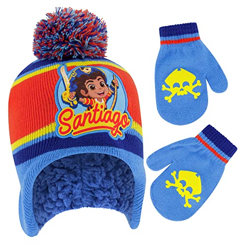 Image of Nickelodeon boys Nickelodeon Toddler Winter and Mitten, Santiago Kids With Sherpa Lining Set Beanie Hat, Multi Color, Age 2-4 US