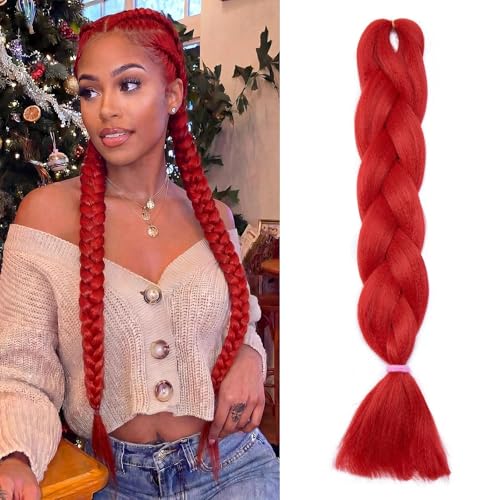 knotless braids copper-red