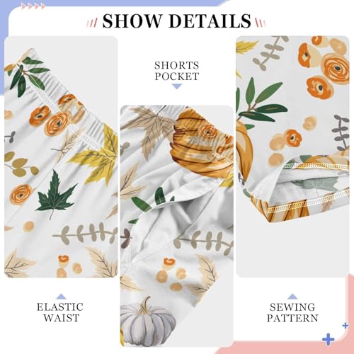 Boys' Pants Autumn Cute Pumpkins with Maple Long Bottoms Jogger Pants Elastic Waist Trousers with Pockets S-XL4