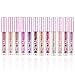 Glitter Shimmer Liquid Lipstick Set 12 Colors Shinning and Long Lasting Waterproof Colourful Lip Gloss Set (12 PCS)