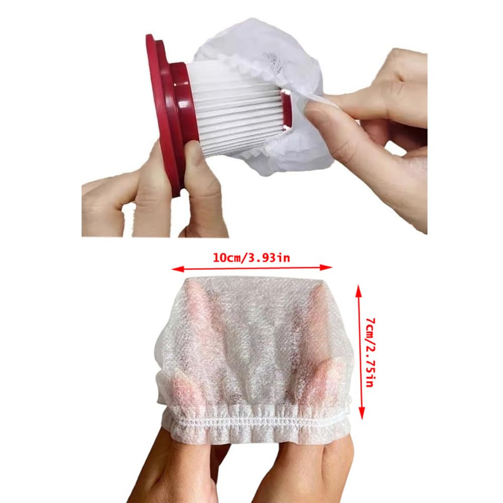 NentMent 100 Pack Hand Vacuum Filter Cover Disposable Non-Woven Fabric Secondary Filters Caps for Dustbuster Handheld Vacuum Cordless Car Vacuum Cleaner Portable Rechargeable Mini Vacuum