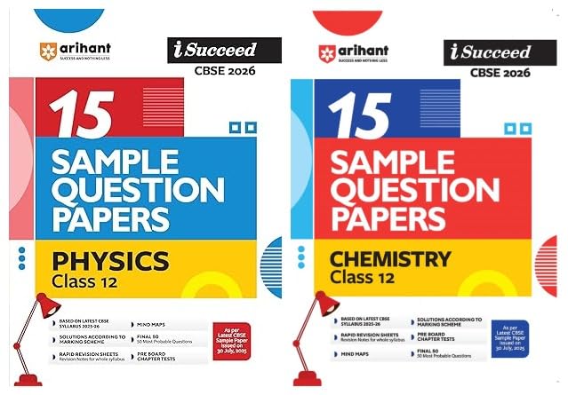 I Succeed 15 Sample Question Papers Physics & Chemistry Class 12 For ...