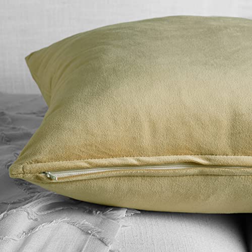 Image of HPD Half Price Drapes Cushion Cover 18 x 18 Heritage Plush Velvet - VPYC-190156-CC18PR - Pair, Western Tan