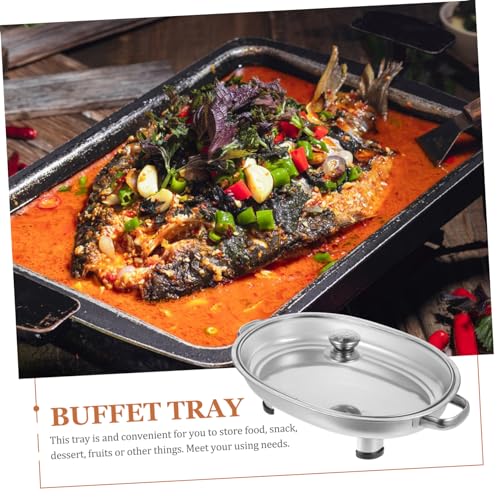 Plat de service poisson grillé acier inoxydable grand format pour buffet