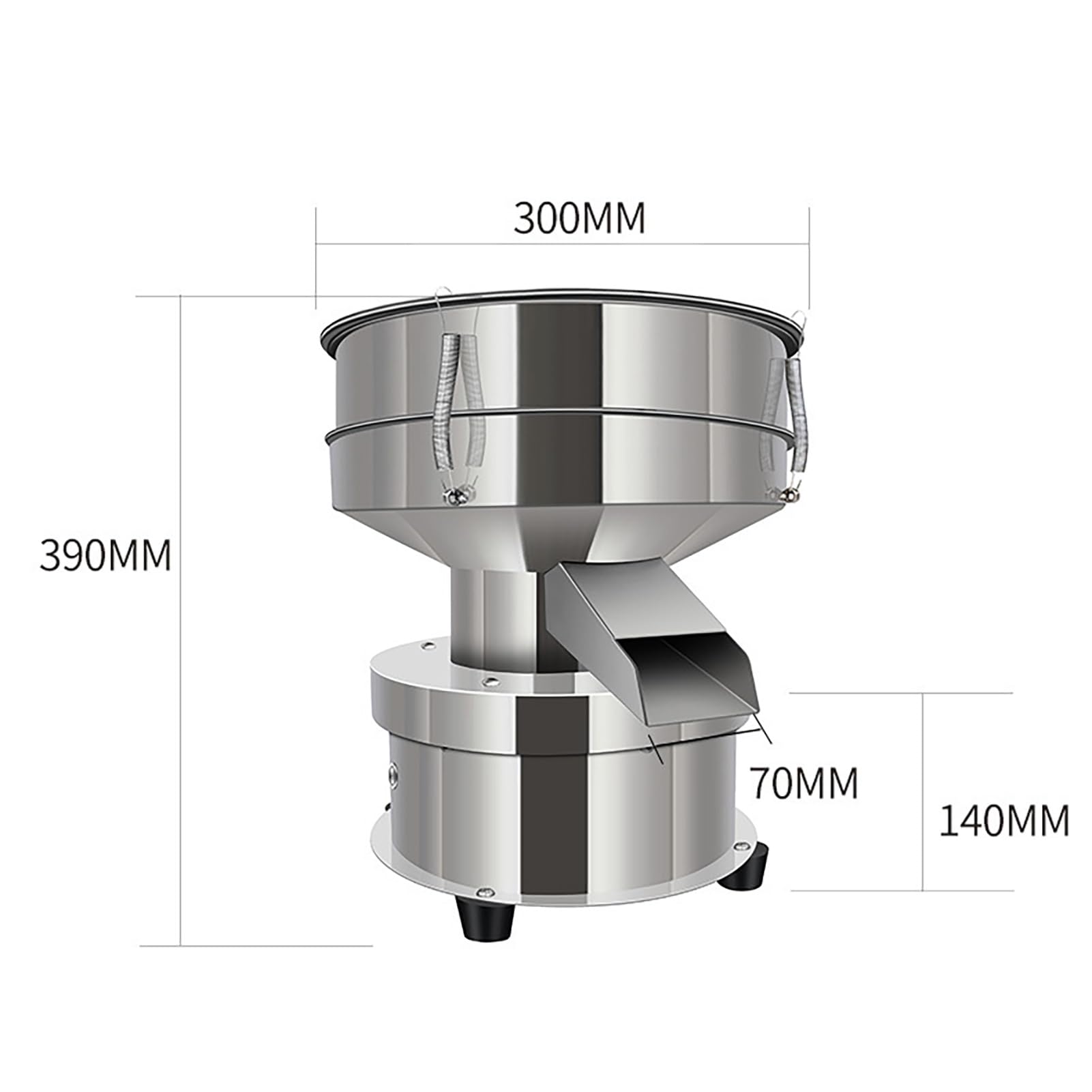 Elektrische Vibrationssiebmaschine, 40/60 Mesh Mehlsieb, 1350N/MIN Edelstahl Automatischer Siebstreuer für Pulverpartikel, Effizientes Mesh-Sieb
