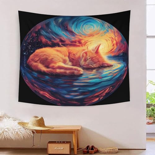 Tapisserie chat 3D grand tissu mural pour habiller un grand mur vide