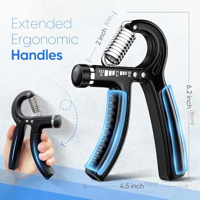 FitBeast Grip Strength Trainer 2 Pack ¨C Adjustable Hand Grip Strengthener for Strength Training & Rehabilitation, 10-132 lbs Resistance Forearm Strengthener, Ideal for Athletes, Rehab, Office