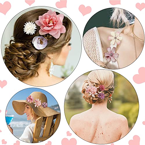 Ahoney 12 piezas pinzas de flores bohemias para cabello miniatura 2