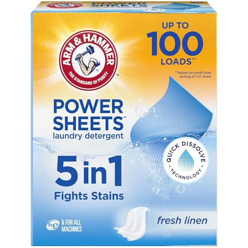 Arm & Hammer Power Sheets Laundry Detergent, Fresh...