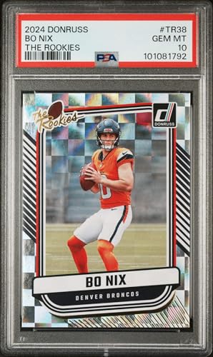 Graded 2024 Panini Donruss Bo Nix #TR38 The Rookies Rookie RC Foo...