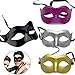CAILI 4 Stücke Maskerade Maske Herren Venezianische Maske Oper Kostüme Karneval Party für Männer Frauen Party Ball Halloween - Mitternacht Schwarz,Gold, Silber, Rosenrot