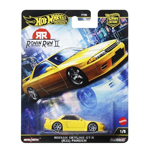 Image of Hot Wheels Premium Car Culture Ronin Run 2 Nissan Skyline R32 Pandem 1:64 Scale Collectible Metal Toy Car with Real Riders Tires, JBK88