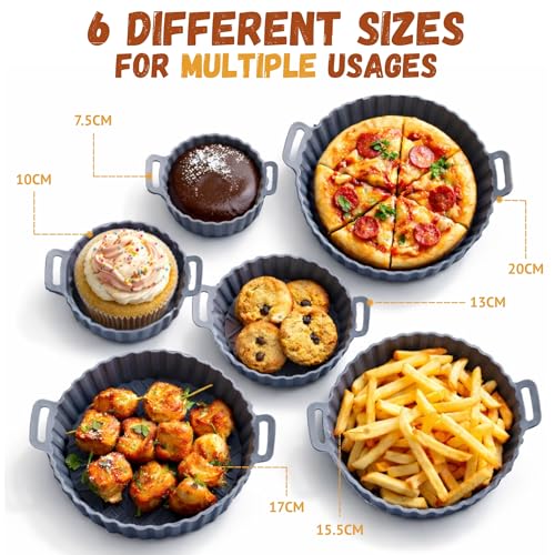 Image of 11 Pcs Combo Air Fryer Accessories Kit - Silicone Air Fryer Liners Set, 500ml Oil Sprayer Bottle for Cooking, Silicone Spatula and Oil Brush for Kitchen Set, Oven Mitts, Airfryer Accessories