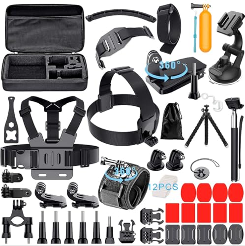 Reflex Camera Kit d'accessoires pour caméra d'action 59 en 1, compatible avec GoPro Hero 9-13, DJI Osmo Action 2, 3, 4, Insta360 X2, X3, Akaso/Sony Sports Cameras et...