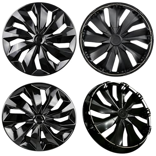 Hubcaps Wheel Cover 16" Universal Fit, 4-Pk, Black