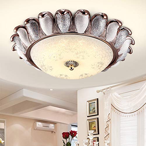 Lampe de plafond pastorale RJJ fleur dorée 36cm avec commande par application et télécommande - 8