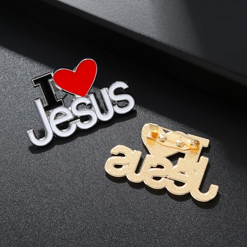 Image of 4PCS Jesus Pin,I Love Jesus Cross Pin Enamel Lapel,Cross Pins for Jewelry Bags Clothing Decoration,Religious Belief Christian Pins for Backpacks,Clothes,Hats,Holiday Parties