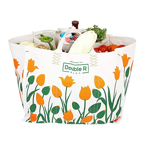 DOUBLE R BAGS Reusable Large Heavy Duty Waterproof Shopping Bags Kitchen Essentials/Grocery Bag/Vegetable Bag/jhola/Carry Bag/thela with Full Handles Best Gift.