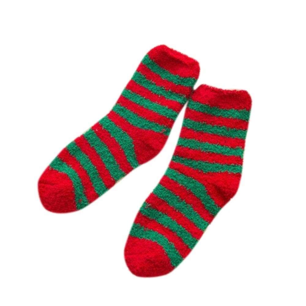 LAGEDOUDING Women's comfortable Socks Thick Heavy Winter Warm Crew Christmas Fuzzy Slipper Sock,Blue