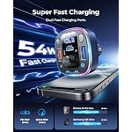 LENCENT Bluetooth 5.4 Car Adapter FM Transmitter 54W Fast Charging - Image 3