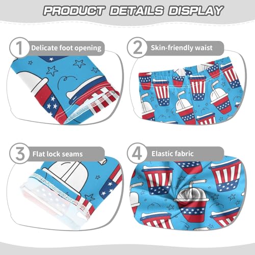 Amrican Colors Coffee Cups Girls Leggings,Workout Leggings for Girls Toddler Athletic Leggings Size for 3-10T3