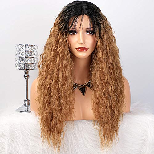 ENTRANCED STYLES Fashion Long Wavy Wigs for Women Light Brown Side Part Glueless Wig with Baby Hair High Temperature Natural Looking Hair Replacement wigs Clearance