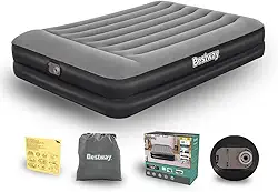 Colchao Inflavel Casal QUEEN Premium Preto com Bomba Embutida 110V + Bolsa Bestway