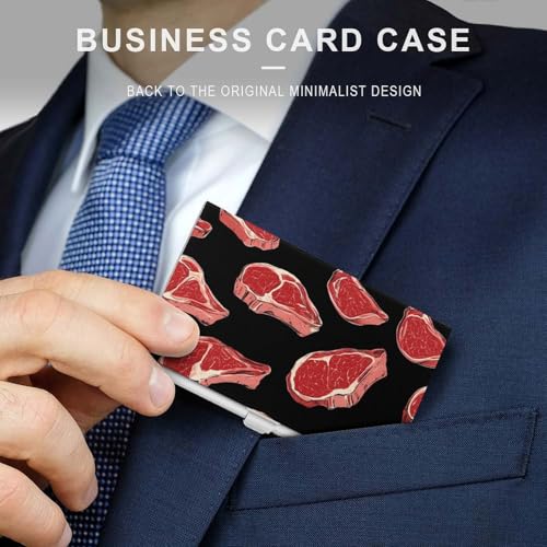 Meat Red Steaks Business Card Holder Slim Credit Case Pocket Name Case Wallet for Men Women3