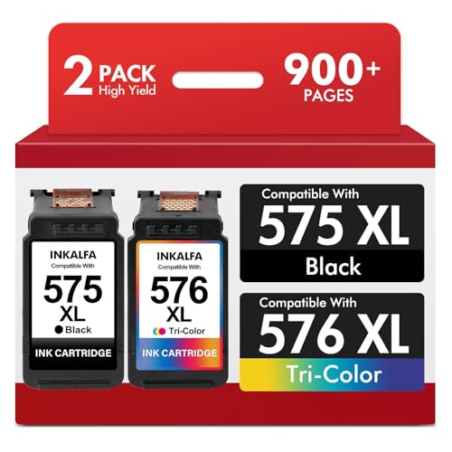 Druckerpatronen 575 576 TS3750i TR4755i TS3550i Patronen XL Kompatibel für Canon 575 XL 576 XL PG-575 CL-576 für Canon Pixma TR4750i TR4700 TS3551i TS3751i TR4751i TR4756i Patronen (Schwarz Farbe)