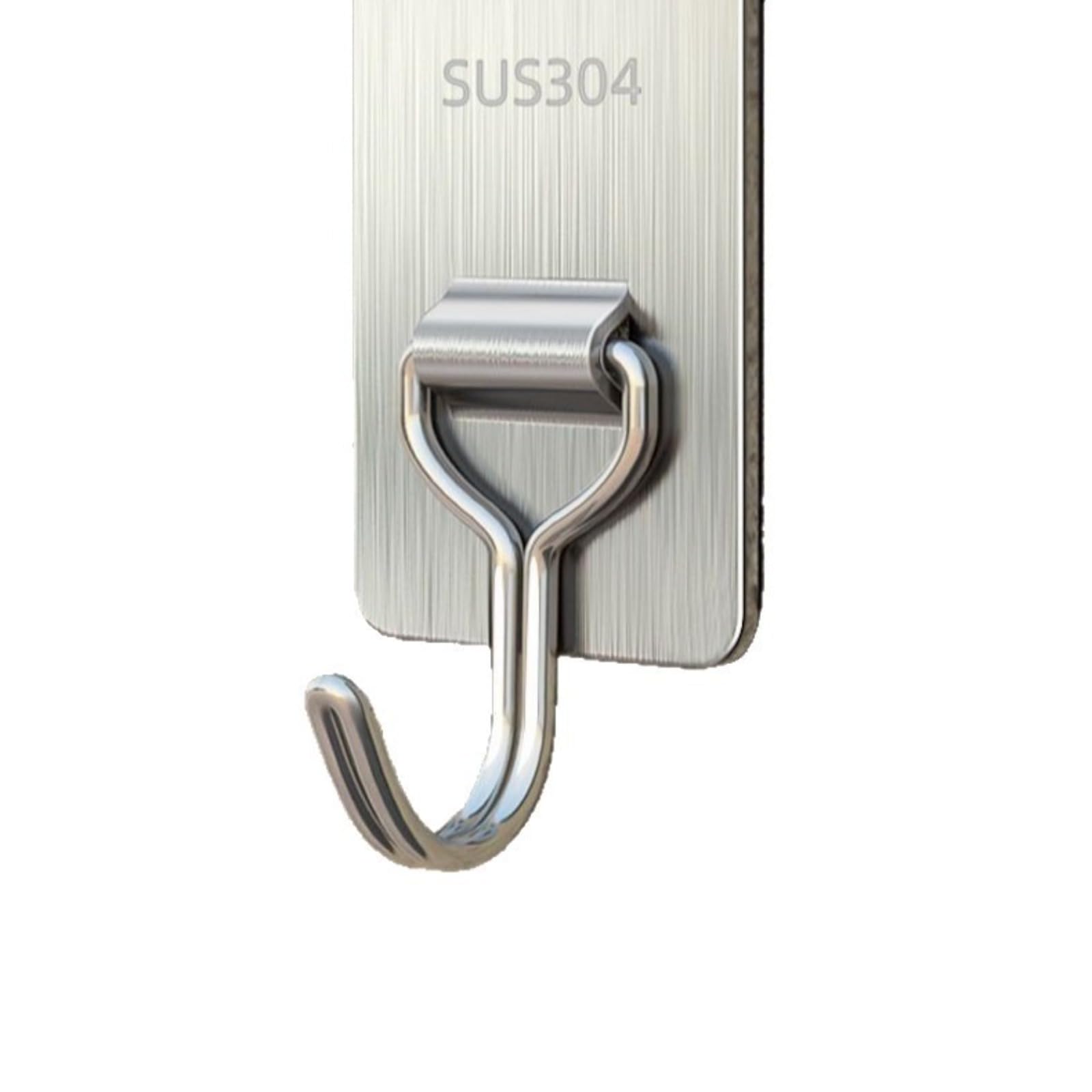 Jorivelax Stainless Steel Hook Adhesive No-Drill Strong Load-Bearing Kitchen Door and Bathroom Hook