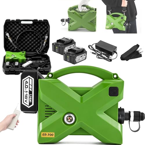 Unité d'alimentation hydraulique 70 Mpa – 2 batteries 4 Ah, écran OLED, bouton de décompression léger, 3 kg, portable/sac à dos, idéal pour travailler en hauteur avec divers outils hydrauliques