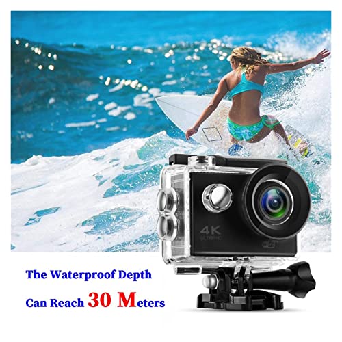 Image of Action Camera Action Camera Ultra HD 4K WiFi 2.0-Inch Screen 170D Underwater 30M Go Waterproof Pro Helmet Video Recording Cameras Sport Cam (Bundle : Only Camera Color : Blue)