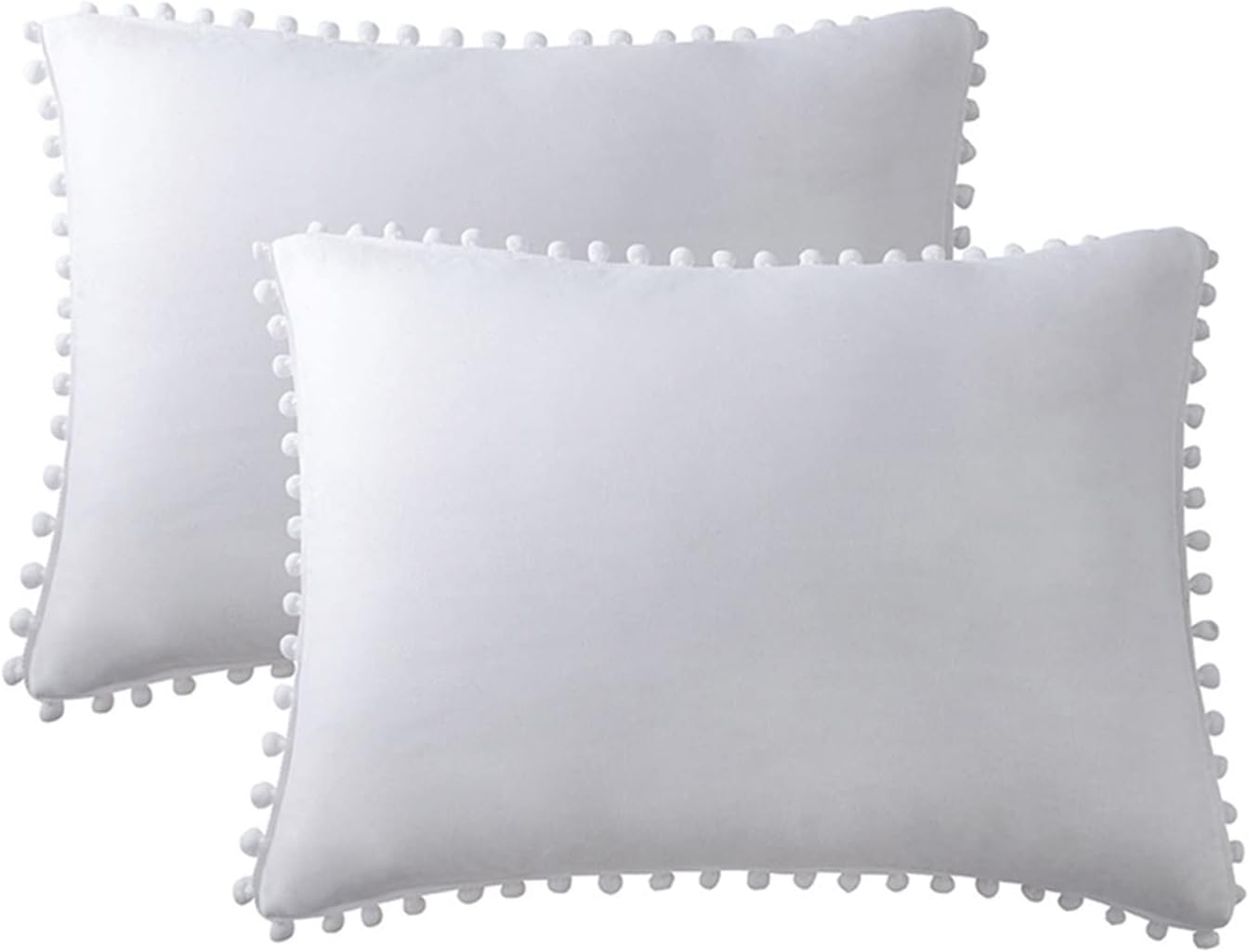 HBJWOV Pillowcase Washed Cotton Fabric Soft Ball Edge Pillow Cover for Couple Home Bedding Sleeping Cases