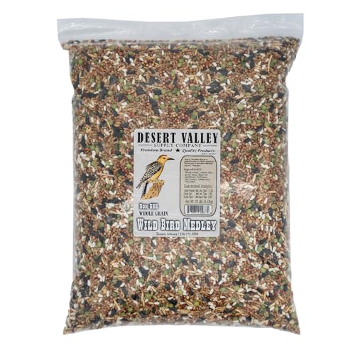Desert Valley Premium Whole Grain Scratch Feed- Non GMO - Nutritious Treat for Chickens, Ducks, Wild Birds & More (10-Pounds)