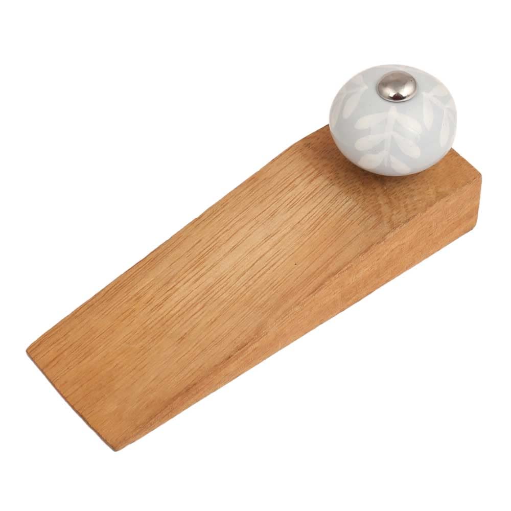 IndianShelf 2 Pieces Ceramic, Wood Door Stopper for Home Rubber Leaf Floral Floor Gate Stopper Grey, White Door Wedge Strong Grip (B09P83KC6S) Amazon Price History, Amazon Price Tracker