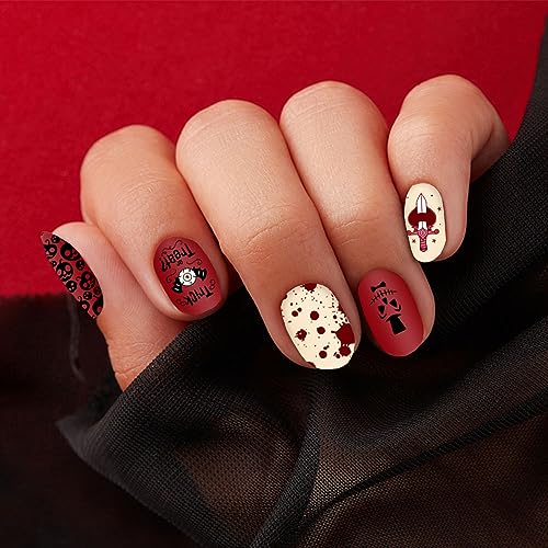 Hying 6 peças de placas de estampagem de arte de unhas de Halloween para mulheres arte de unhas, con