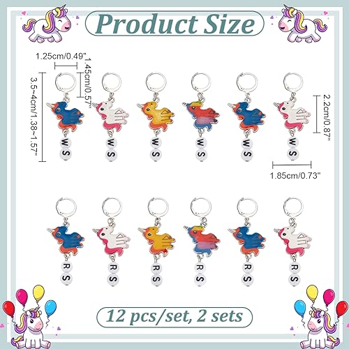 NBEADS 24 Pcs Fairy Horse with Number Stitch Markers - Image 2