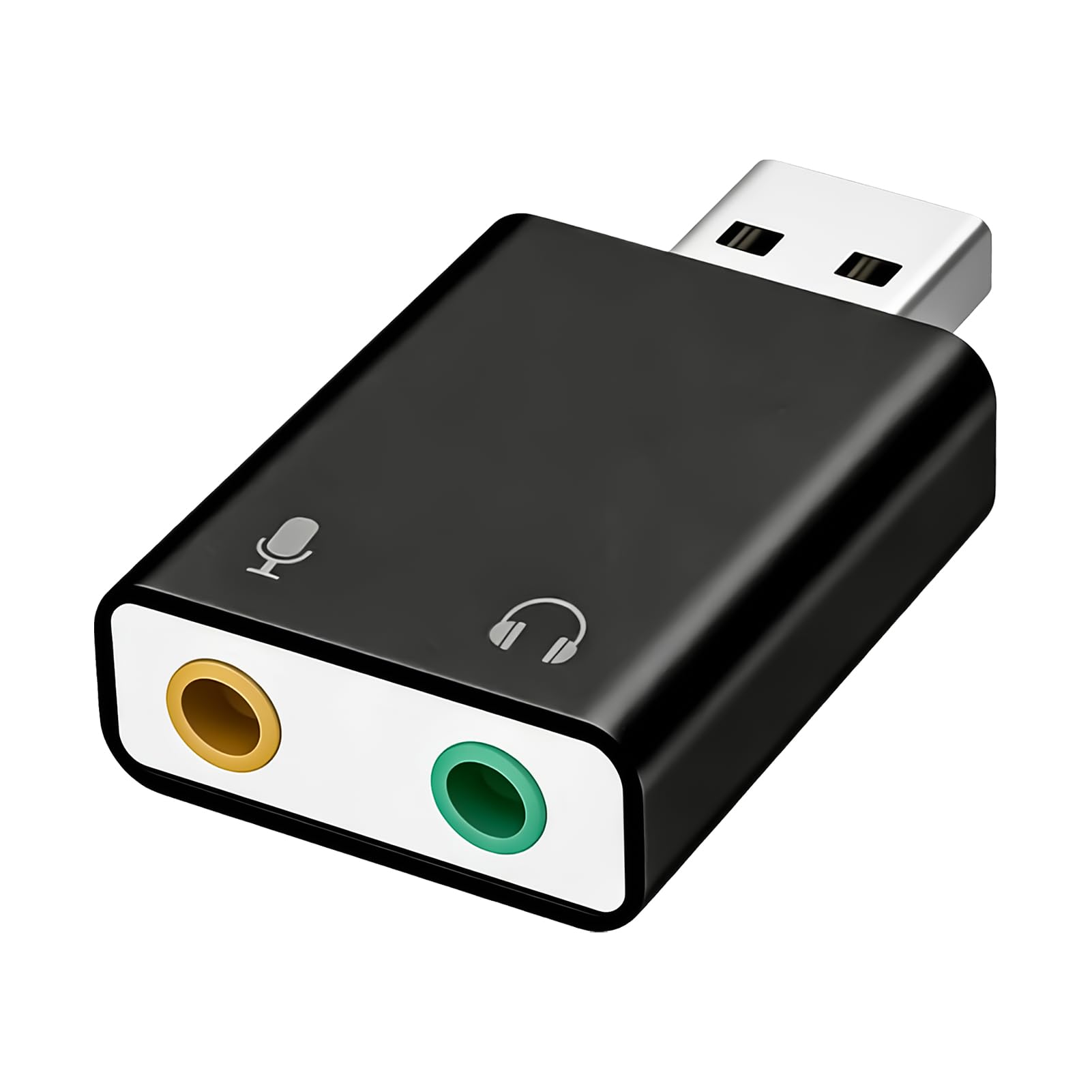 Tarjeta Sonido USB, Adaptador USB Jack 3.5mm con Entrada de Micrófono y Salida de Auriculares, Sonido Estéreo 3D, Plug and Play, Conversor USB 2.0 sin Controlador PC Portátil Mac Linux Chromebook