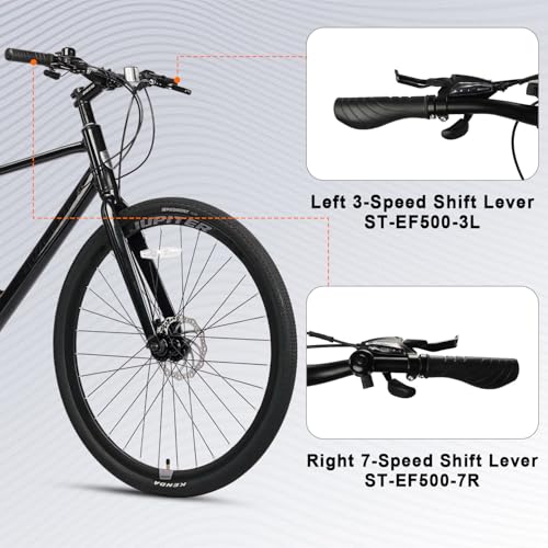 AVASTA Jupiter 700C Road Adult Step-Over Hybrid Cycling Bike
