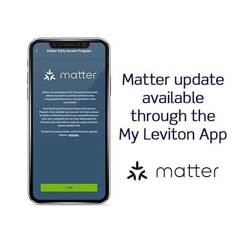 Vista 49 de Leviton - Decora Smart D2MSD-1RW, Interruptor de regulador de intensidad con detector de movimiento, Wi-Fi, segunda generación, requiere cable