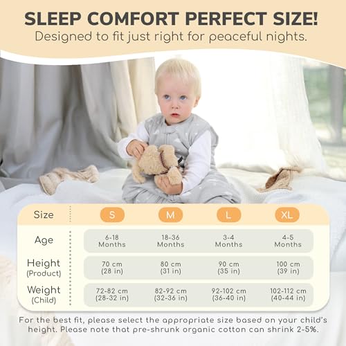 Image of Mama Cheetah Toddler Sleep Sack with Feet in 1.0 TOG Organic Cotton for Boys and Girls, Baby Sleep Bag with Legs and 2-Way Zipper, Early Walker Medium, 2-Pack